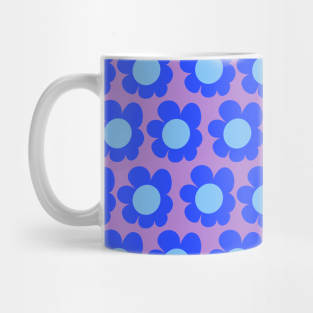 Neon Blue Daisy Pattern Mug